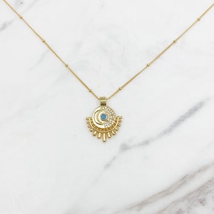 Sun necklace, Moon Necklace, Celestial jewelry, Gold pendant necklace, gold necklace, birthday gifts for her, necklaces for women
