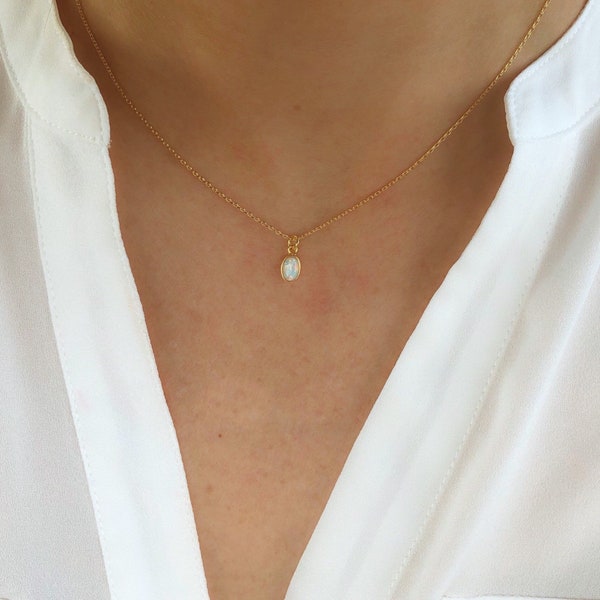 Gold Opal Necklace, dainty gold necklace, Necklaces for women and girls, Dainty jewelry, jewelry, birthday gifts for her, simple necklace