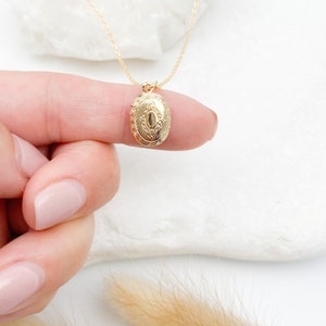 Mini Locket necklace, oval Locket necklace, gifts for her, birthday gift, dainty locket, gold plated locket necklace, jewelry, gifts image 6