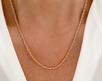 Gold filled rope chain necklace, dainty necklace,  layering necklace, gold necklace, necklace, necklaces for women, gift for her