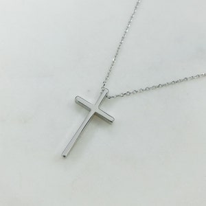 Silver cross necklace stainless steel cross necklace hypoallergenic necklace silver plated necklace simple cross necklace for women necklaces jewelry gift