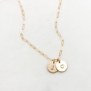14K Gold Filled Initial necklace, paperclip necklace, heart necklace, personalized gift Gold Necklace, dainty jewelry, gift for her, gifts