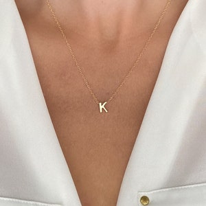 Gold Initial necklace gold, sterling silver gold necklace, personalized jewelry, initial necklace, gift for her, letter necklace, name