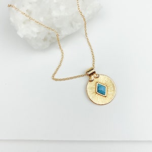 Dainty necklace, gold necklace, turquoise necklace, coin necklace, necklaces for women, gifts for her, summer jewelry