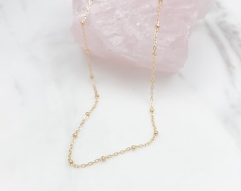 Dainty satellite chain necklace, Necklaces for women, chain necklace, Gold filled necklace, choker, simple necklace, layering necklaces