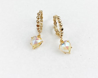 Earrings, hoop earrings, Small  earrings, dainty earrings, earrings, heart earrings, bridesmaid gifts, birthday gifts for her, jewelry