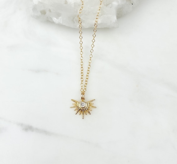 Sun Necklace Celestial Jewelry 