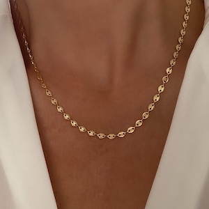 24k Gold filled necklace, gold necklace, dainty necklace, necklaces, chain necklace, womens necklace, mariner, anchor, curb chain