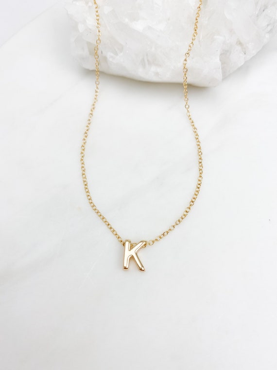 Gold Filled Initial Necklace Gold 