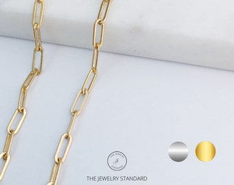 14k Gold filled Necklace, paperclip necklace, Sterling silver necklace for women, necklaces, layering necklaces gift for her, anti tarnish