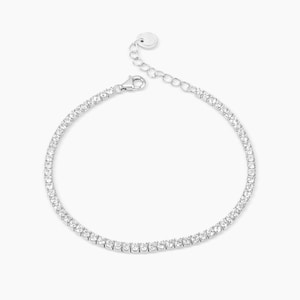 Sterling Silver Bracelet,  Silver Tennis Bracelet, Dainty Bracelets, CZ Diamond Gift for her, Christmas Gifts