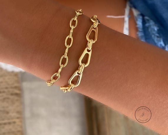 24k Gold bracelet, gold bracelet, Paperclip bracelet, bracelets, chain bracelet, womens bracelet, Unique Bracelet, Gift for her