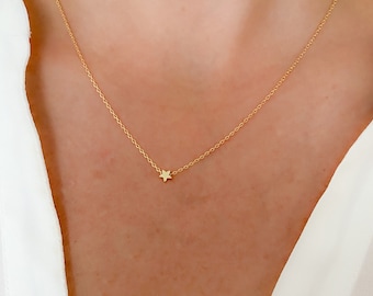 Simple necklace, friend star necklace, Gold necklace, Rose gold necklace, celestial jewelry, Dainty star jewelry, Layering necklace,