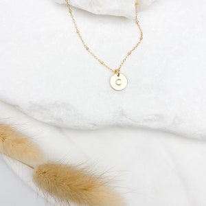 14k Gold Filled Personalized initial necklace gift, Coin necklace, Gold necklace, gift for women, dainty jewelry, dainty necklaces