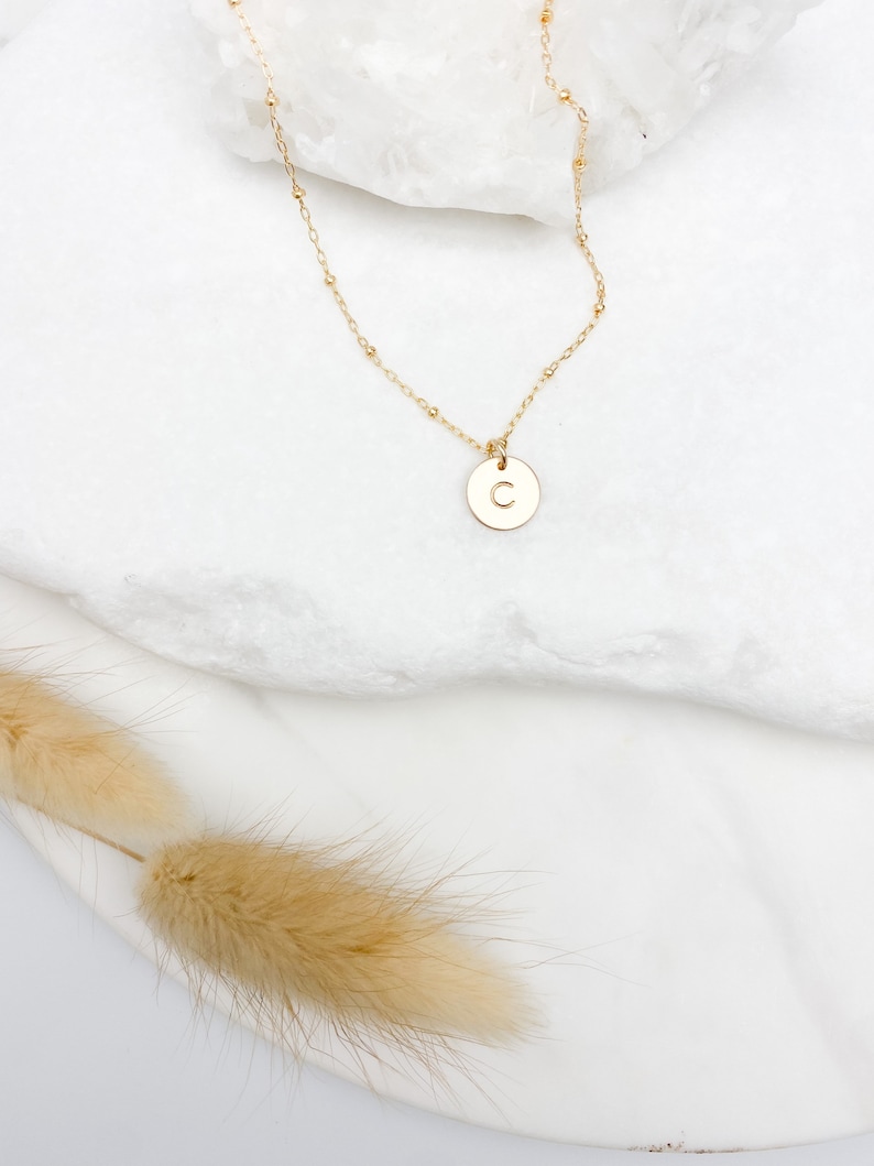 14k Gold Filled Personalized initial necklace gift, Coin necklace, Gold necklace, gift for women, dainty jewelry, dainty necklaces