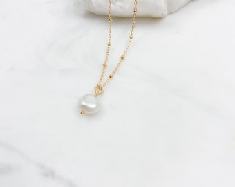 Pearl necklace, necklace, necklaces for women, gold necklace, bridesmaid gift, birthday gifts for her, pearl jewelry, gift for her