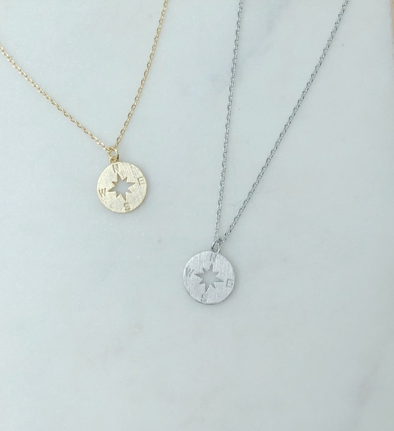 Graduation gifts, compass necklace, travelers necklace, gold necklace, silver necklace, graduation gift for her , gift for women image 3