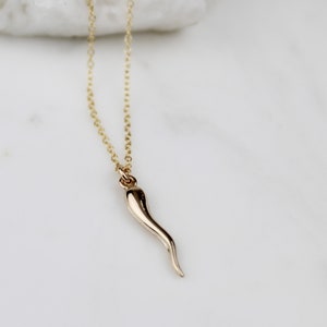 Italian horn necklace, dainty necklace, layering necklace, protection necklace, necklaces for women, Horn necklace, Gold filled necklace