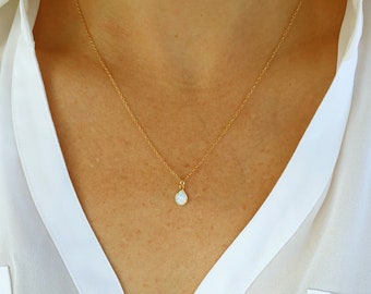 Opal necklace, dainty necklace, gift for her, gold necklace, opal jewelry, birthday gift for her, birthday gifts, jewelry, teardrop opal