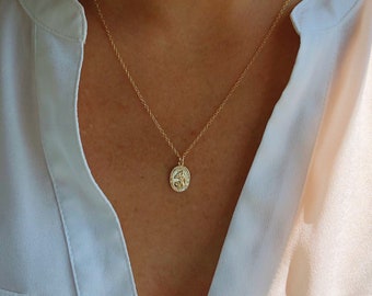 14K Gold filled St Christopher Necklace, gold filled necklace, necklaces for women, saint Christopher, jewelry, necklace, dainty necklace