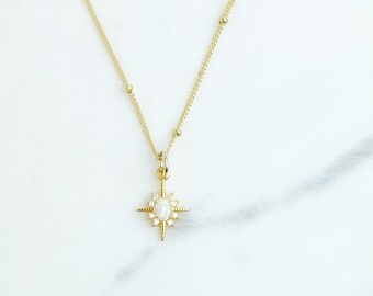 Gold Necklace, Opal Necklace, Necklaces for women, Gold