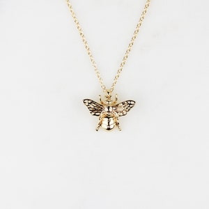 Dainty necklace, Bee necklace, gold necklace, necklaces for women, gift for her, gold filled necklace,  bumble bee jewelry gift