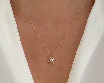 Crescent moon necklace, gold necklace, necklaces for women, dainty necklace, birthday gifts for her, moonstone necklace, dainty gold