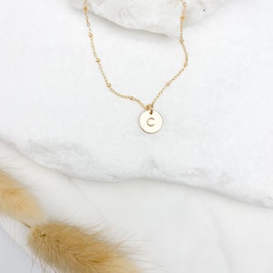 14k Gold Filled Personalized initial necklace gift, Coin necklace, Gold necklace, gift for women, dainty jewelry, dainty necklaces