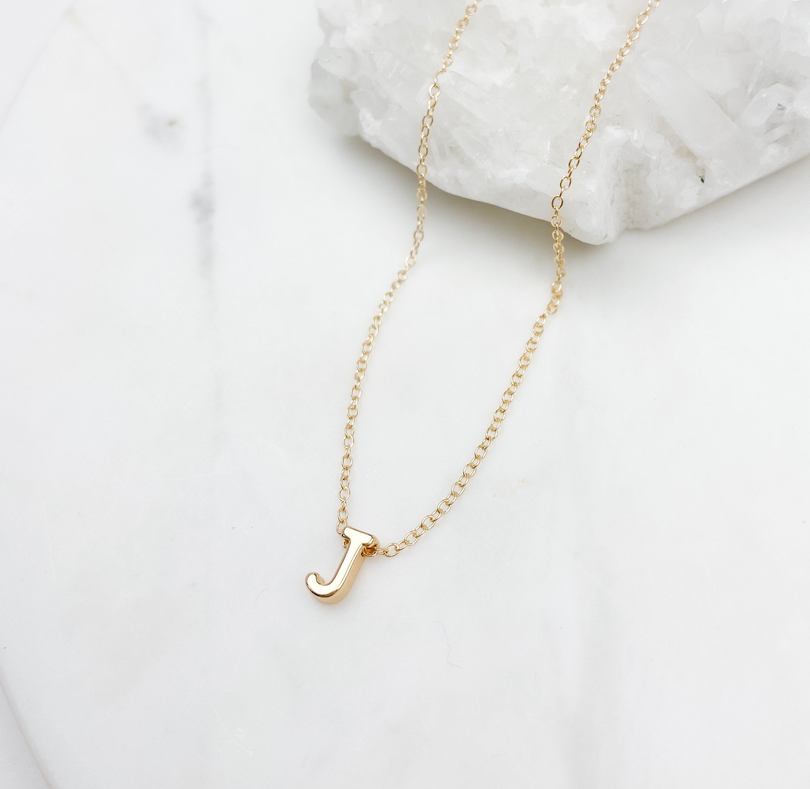 Gold Filled Initial Necklace Gold 