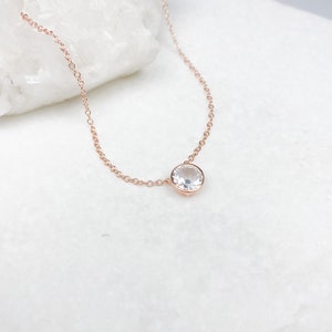 Floating diamond necklace, Birthday Gift, Necklaces for women, Simple necklace, Gold necklace, dainty jewelry, Dainty Necklace, Gift her zdjęcie 5