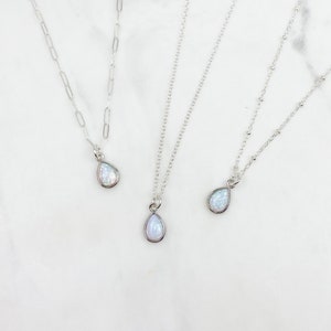 Opal Necklace, dainty necklace, Silver Necklace, Necklaces for women, birthday gift for her, jewelry gift, gift for her, jewelry image 2