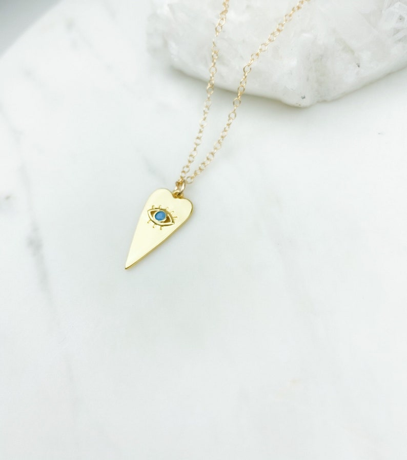 Gold Necklace necklaces for women Dainty Jewelry Dainty Necklace Evil Eye Necklace Heart Necklace Gift for her Birthday Gift