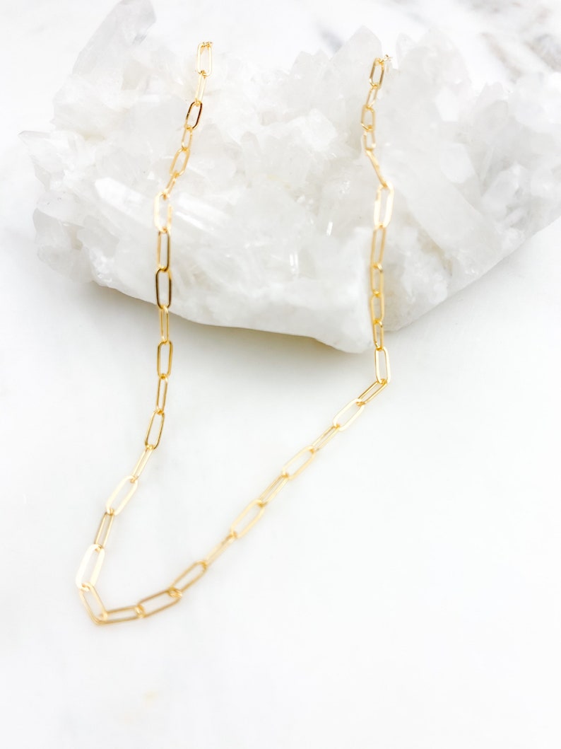 Dainty paperclip chain necklace, Necklaces for women, chain link necklace, Gold filled necklace, choker, chain necklace, layering necklaces image 3