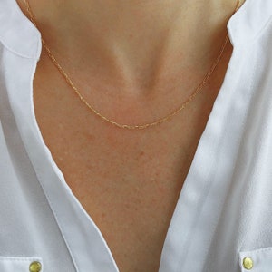 14K Gold filled Necklace, gold necklace, dainty necklace, Figaro necklace, layering necklace, long necklace, Everyday jewelry