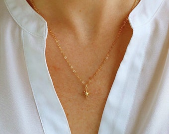Dainty gold necklace, gift for women, star necklace, Celestial jewelry, Dainty jewelry, Gold necklace, simple necklace, Star necklace