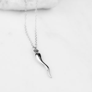 Italian horn necklace, dainty necklace, layering necklace, protection necklace, necklaces for women, Horn necklace, Gold filled necklace