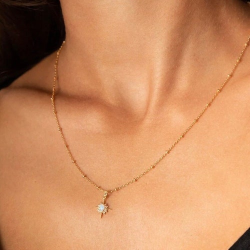 14K Gold Necklace, Opal Star Necklace, Necklaces for women, Gold Pendant Necklace, Jewelry Gift for women, Dainty necklace, Jewelry, Gift