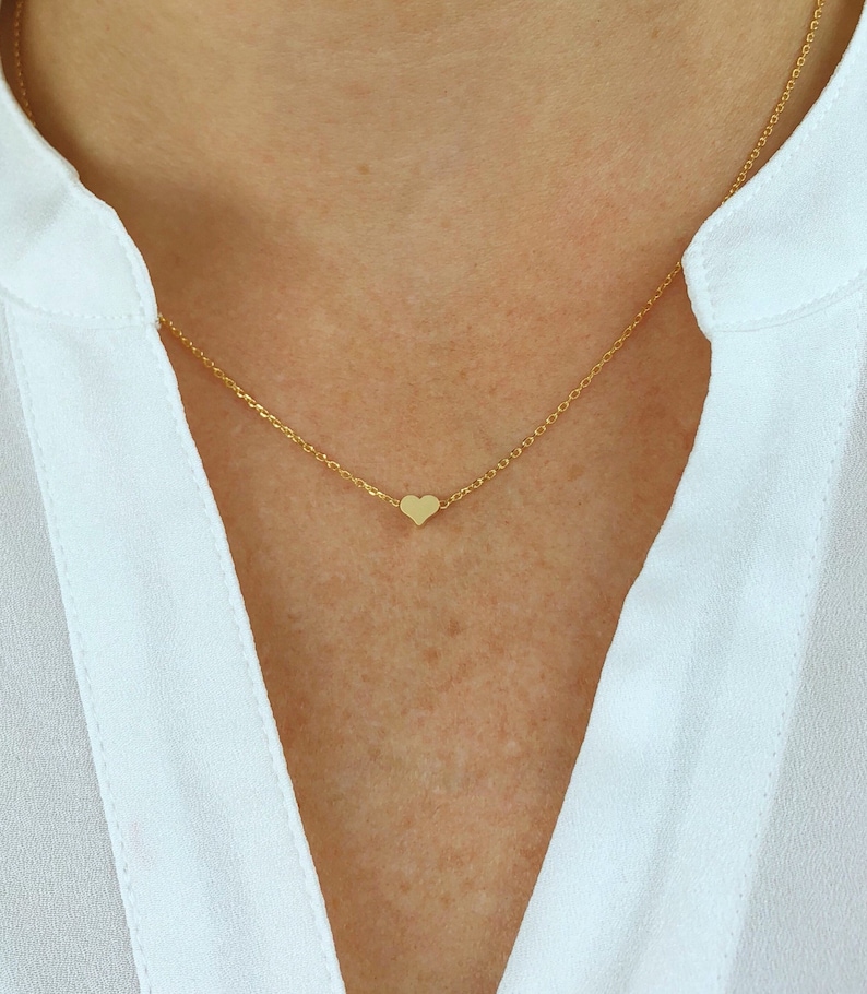 Dainty necklace, gold heart necklace, Dainty jewelry, gift for her, simple necklace, gift for women, dainty necklace, birthday gift for her