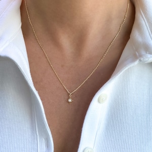 Necklaces for women, Tiny Opal Necklace, Gold Necklace, Star Pendant, Star Necklace, Dainty necklace, Gift for her, Holiday Gift, Birthday