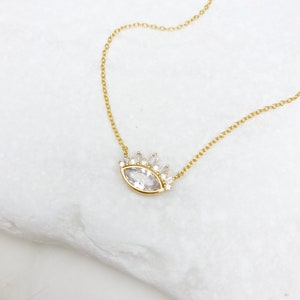 Evil eye necklace, necklaces for women, dainty jewelry, crystal eye necklace, gold necklace, gifts for her, new jewelry, necklace gift