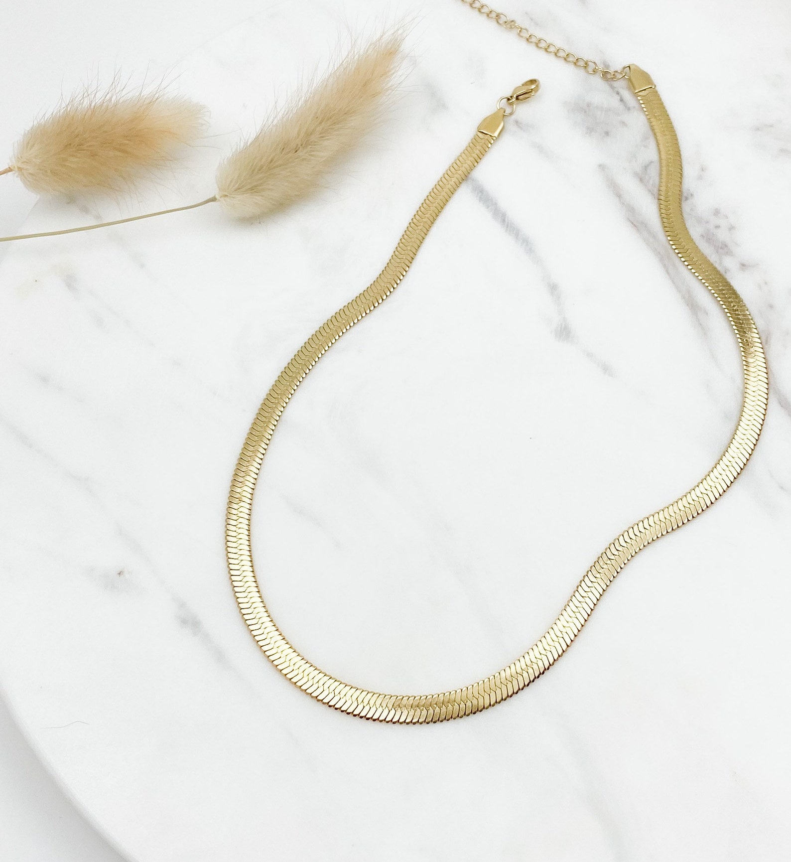 Herringbone Necklace Gold Waterproof Jewelry Necklaces for Etsy