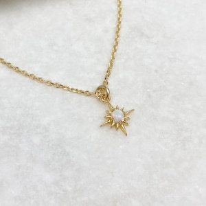 Necklaces for women, Tiny Opal Necklace, Gold Necklace, Star Pendant, Star Necklace, Dainty necklace, Gift for her, Holiday Gift, Birthday