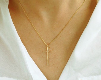 gold cross necklace, cross necklace, gold necklace, dainty jewelry, gifts for her, religious necklace, gift for women, birthday gift for her