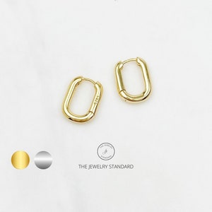 Paperclip earrings, Small hoop earrings, gold hoop earrings, silver hoop earrings, oval hoops, earrings, dainty minimalist earrings, hoops