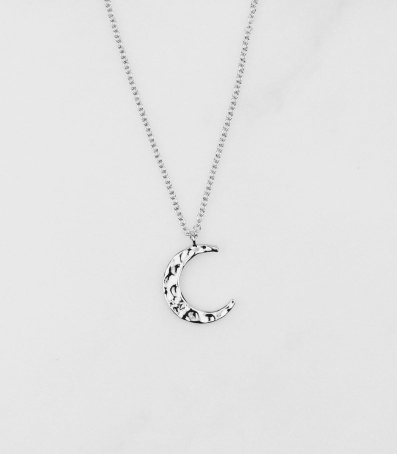 Crescent Moon Necklace Celestial Gold Necklace Moon Etsy