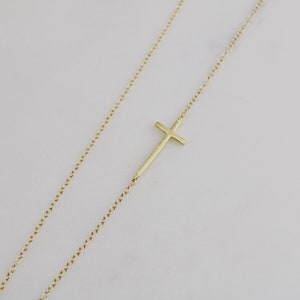 Easter Communion Confirmation Gift Cross necklace women, sideways cross necklace, gold cross necklace, dainty jewelry, gifts for her, gift for women,  necklaces for women