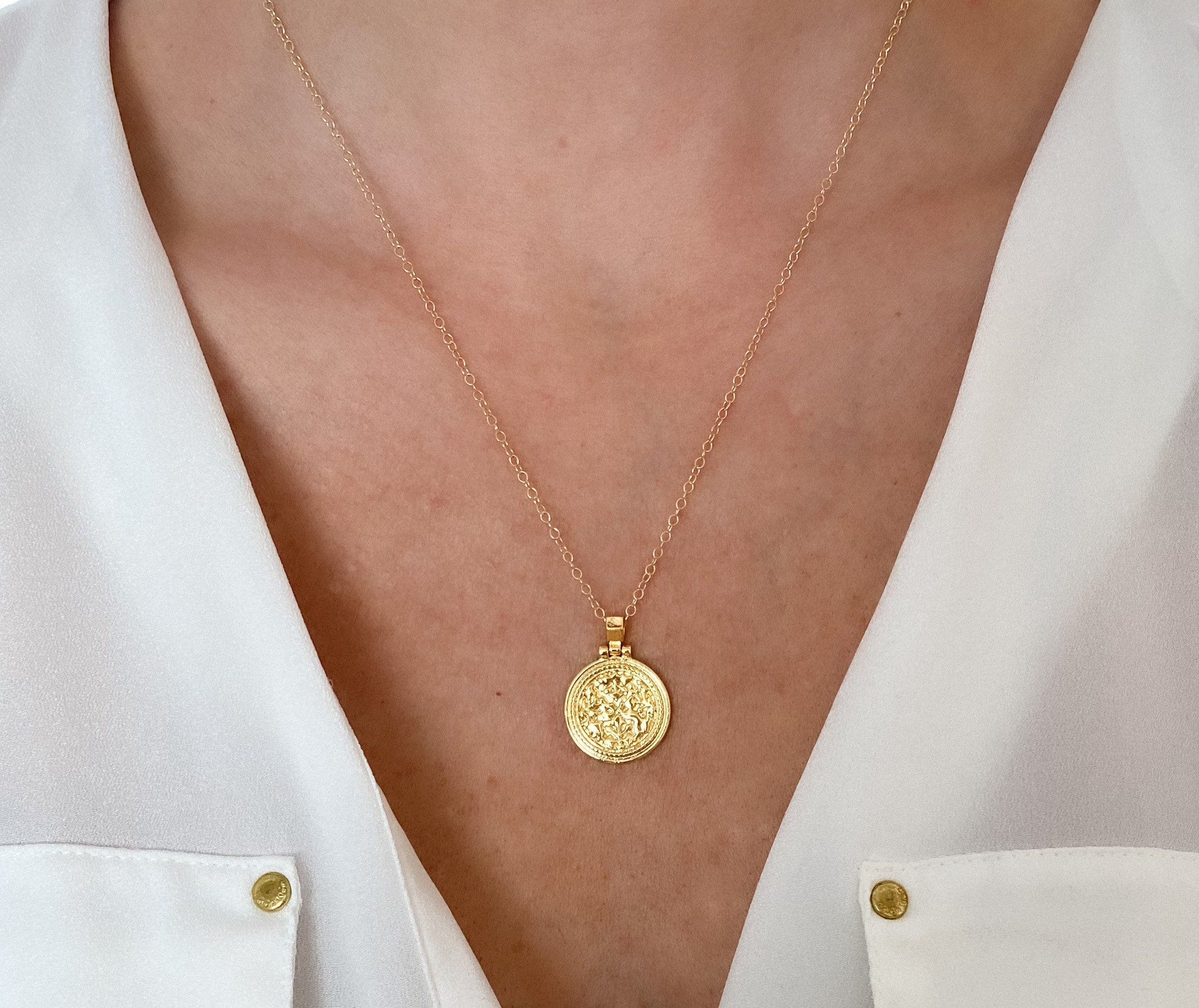 Gold Filled Necklace, Coin Necklace, Medallion Necklace, Necklaces for  Women, Gifts for Her, Necklaces, Dainty Necklace, Jewelry, Gift 