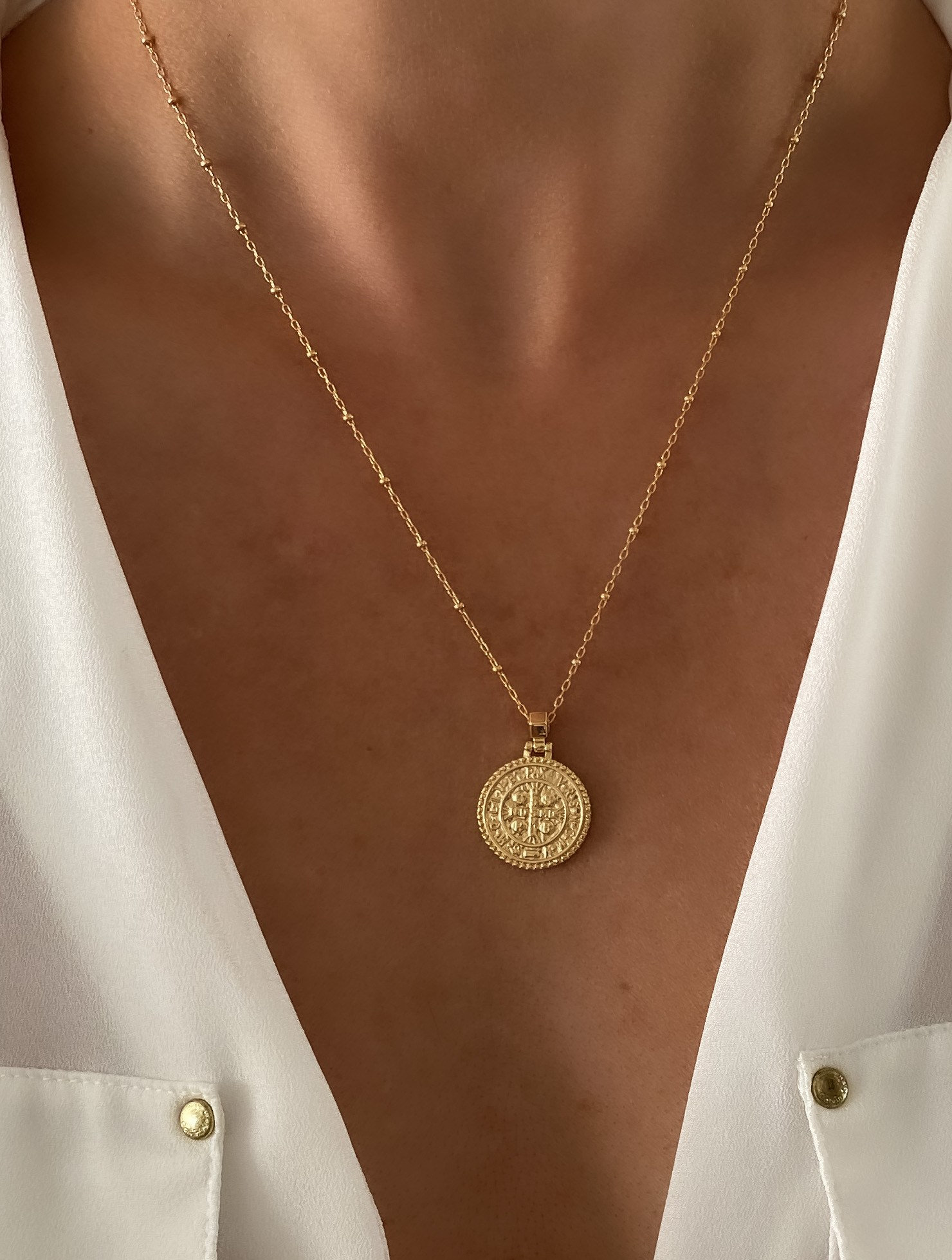 Gold Filled St Benedict necklace women, cross necklace, gold cross necklace, gifts for her, gift for women, necklaces for women, Saint
