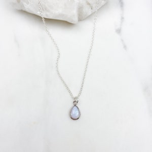 Opal Necklace, dainty necklace, Silver Necklace, Necklaces for women, birthday gift for her, jewelry gift, gift for her, jewelry image 5