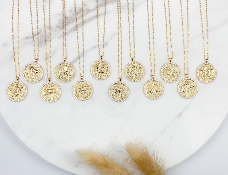 14k Gold Filled Zodiac Necklace Gold Necklaces Jewelry Etsy